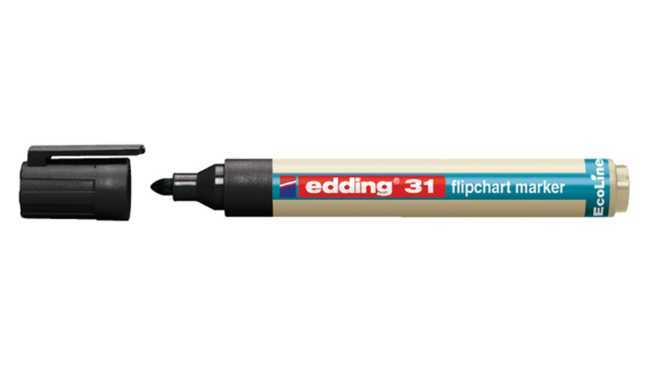 Viltstift edding 31 EcoLine voor flipover rond 1.5-3mm zwart
