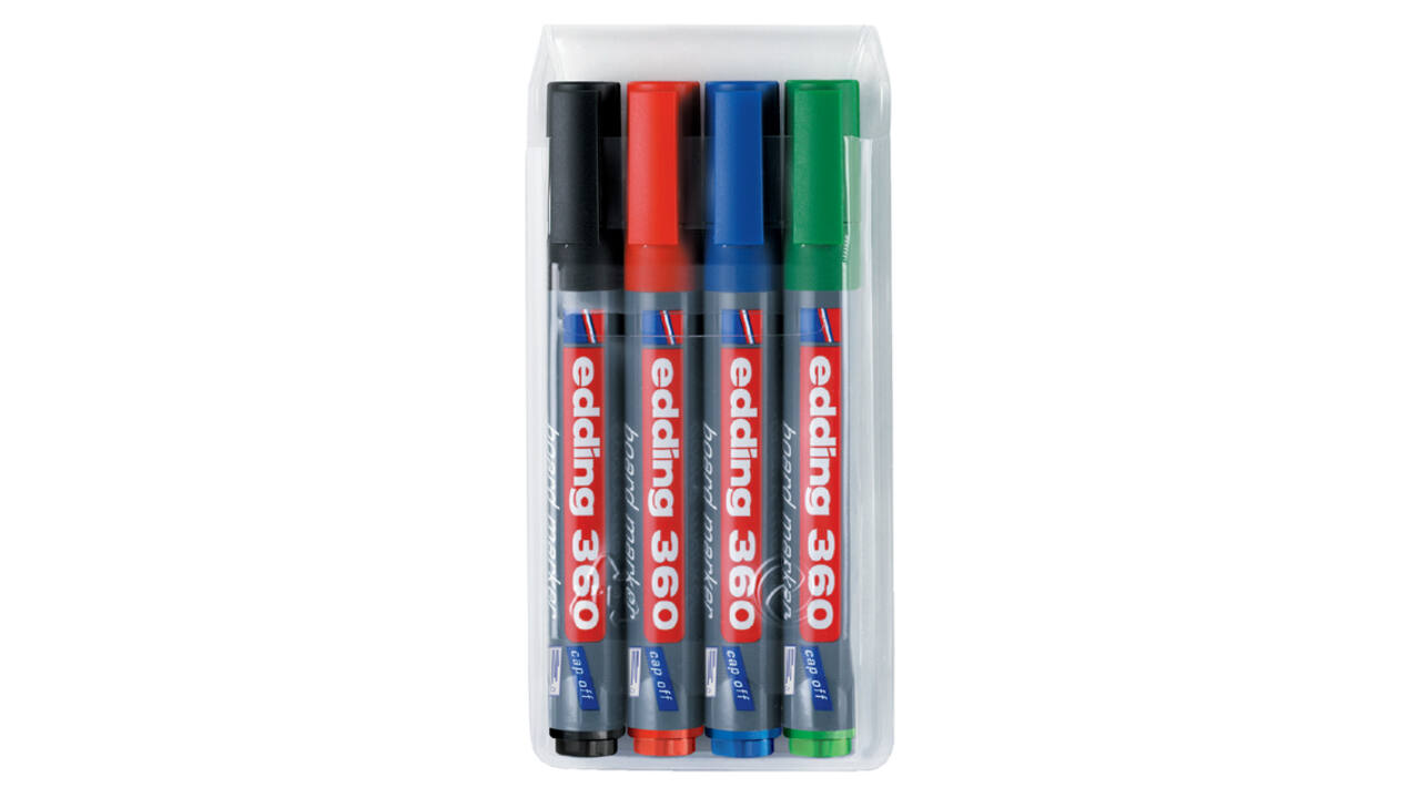 Whiteboardmarker edding 360 rond 1.5-3mm assorti 4 stuks