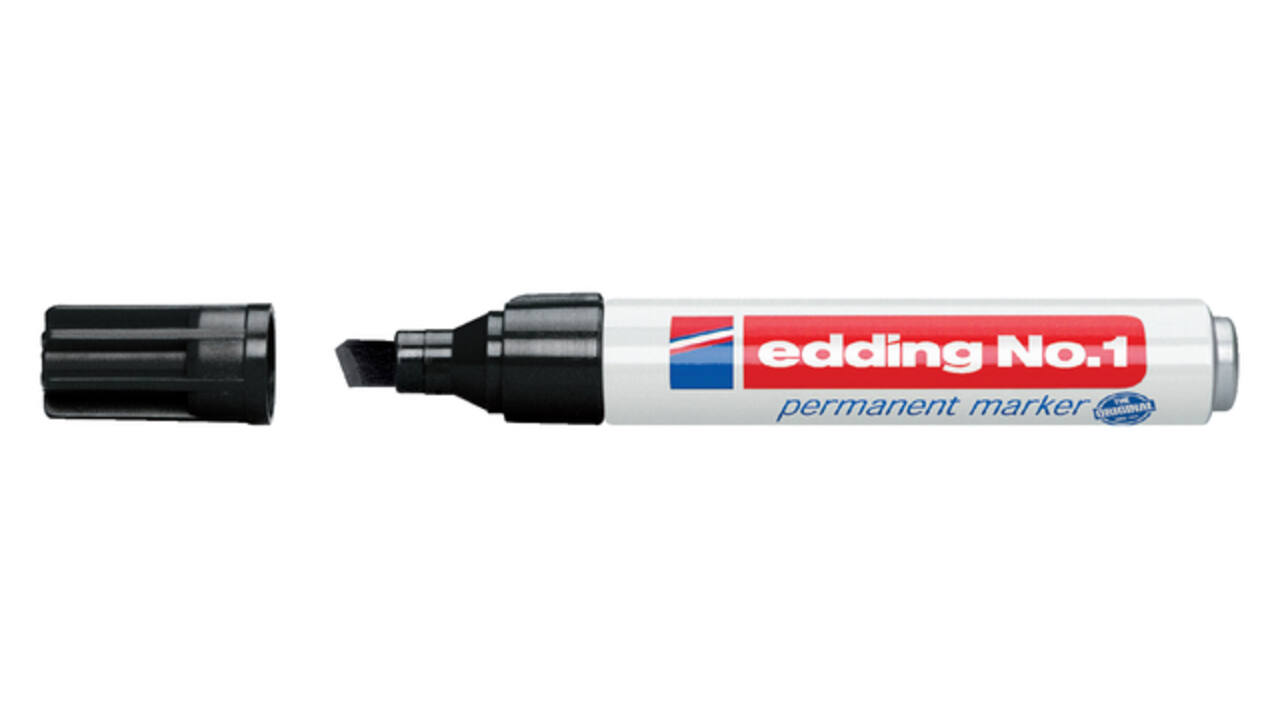 Viltstift edding 1 schuin 1-5mm zwart