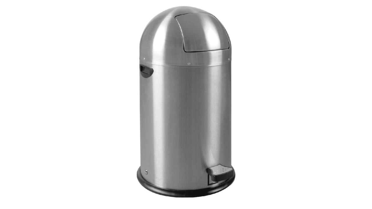 Afvalbak EKO Kickcan 33 liter mat RVS