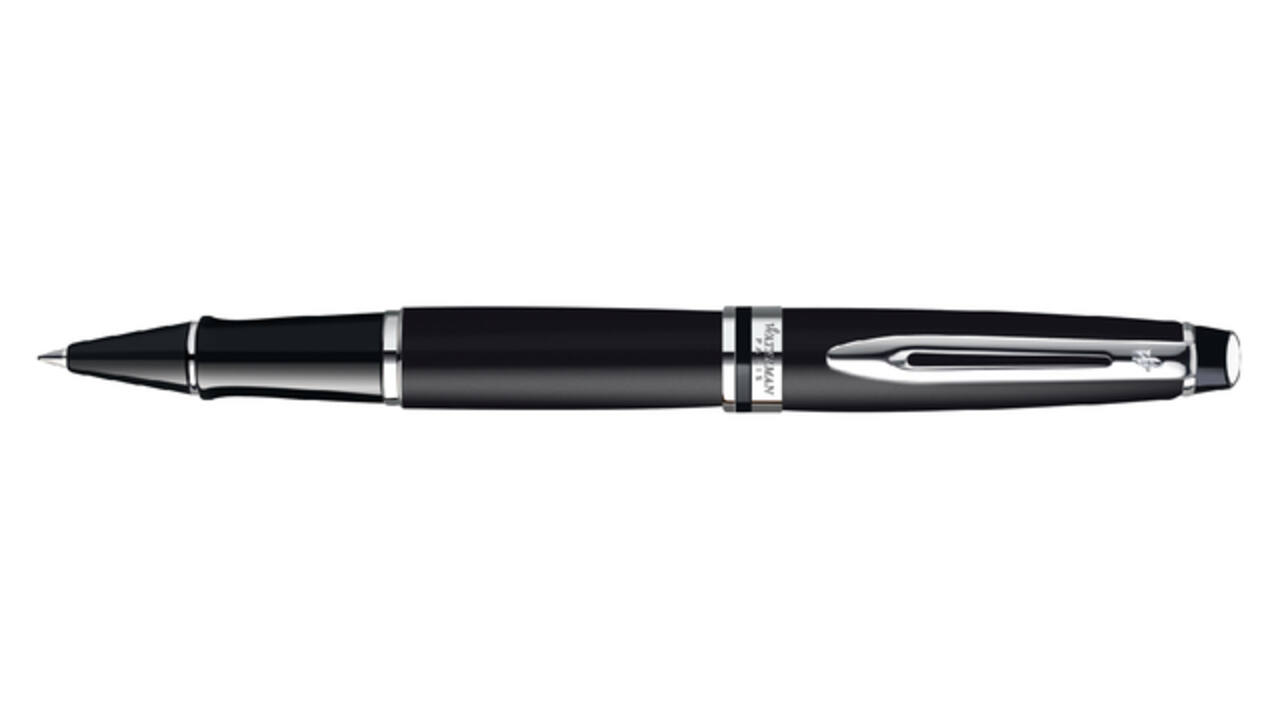 Rollerpen Waterman Expert black lacquer CT fijn