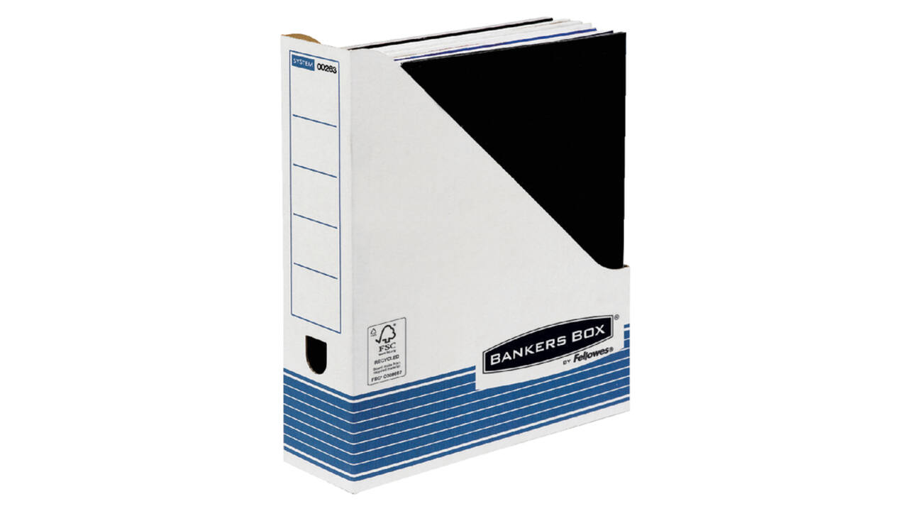 Tijdschriftcassette Bankers Box System A4  wit blauw