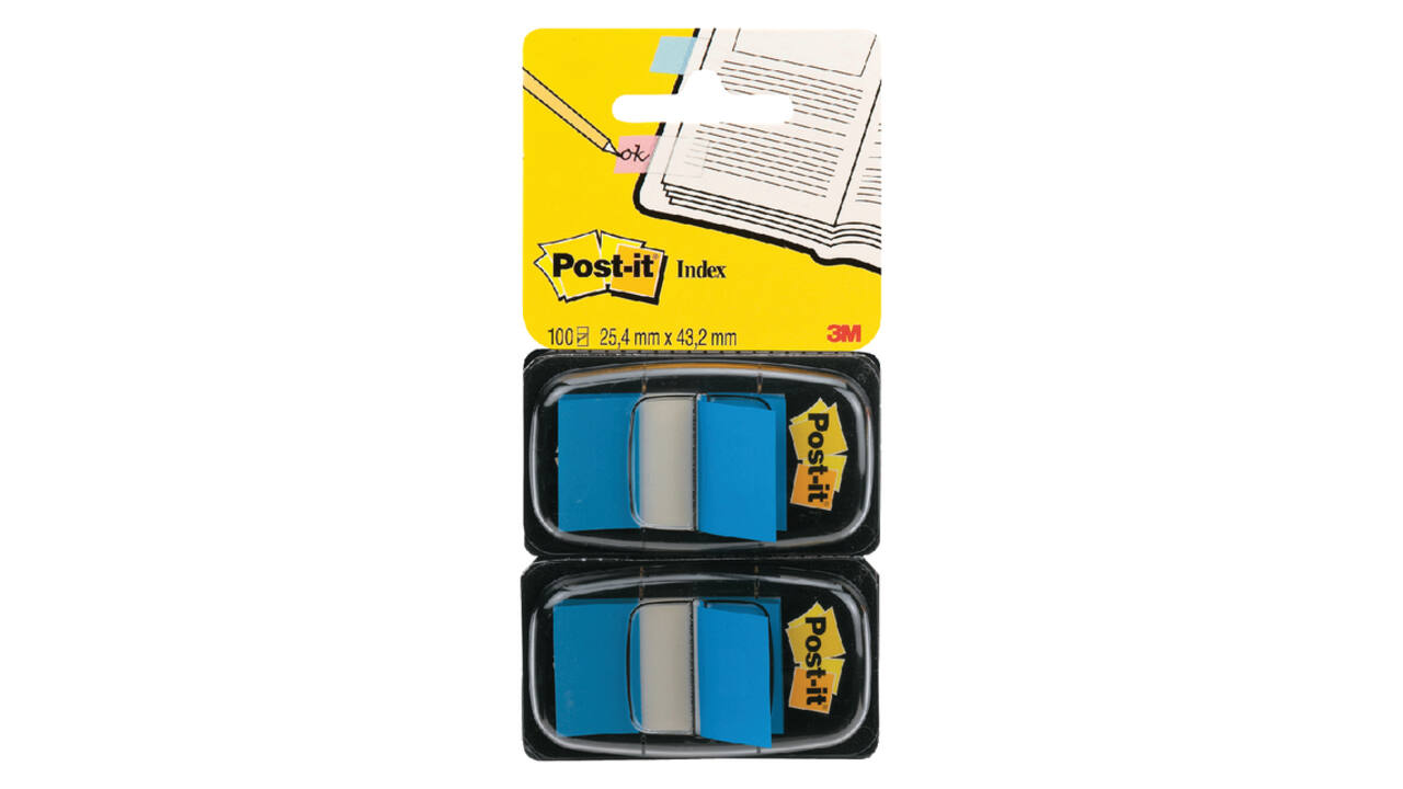 Indextabs Post-it 680 25.4x43.2mm duopack blauw 2x 50 tabs