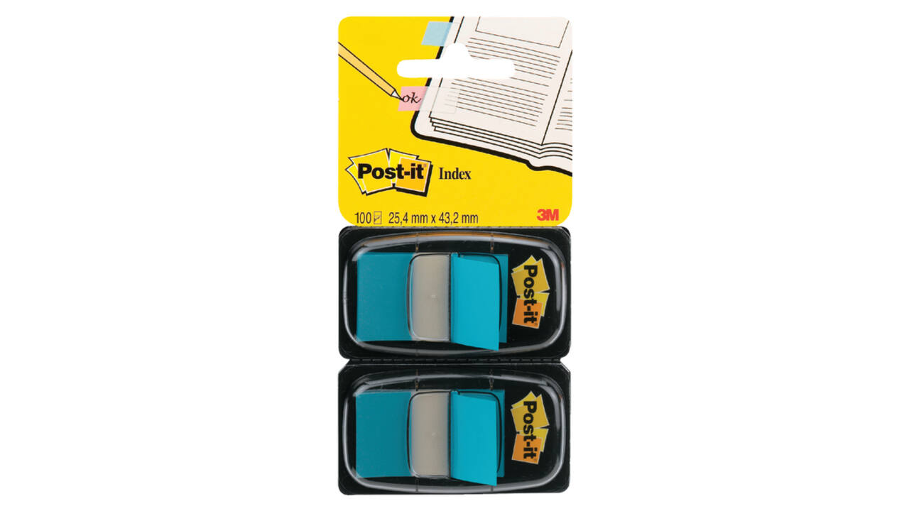 Indextabs Post-it 680 25.4x43.2mm duopack blauw 2x 50 tabs