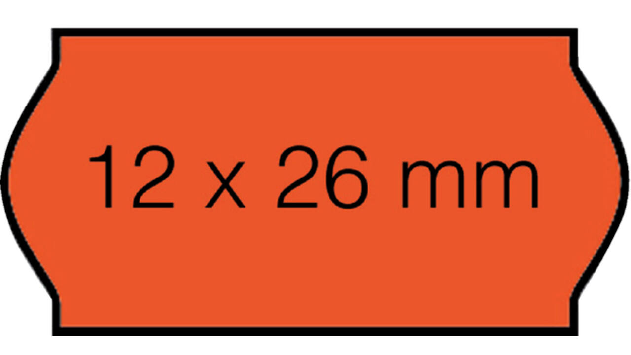 Prijsetiket 12x26mm Sato Samark permanent fluor rood 1500 stuks