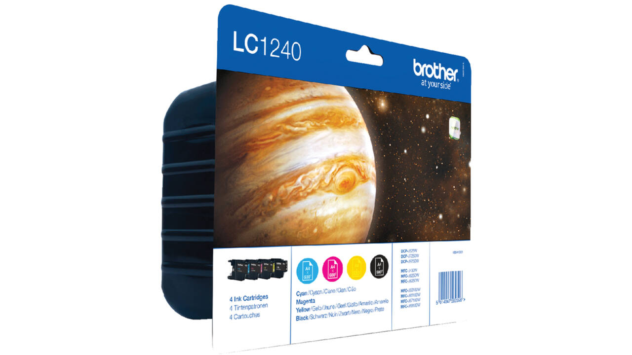Inktcartridge Brother LC-1240VALBP zwart + 3 kleuren