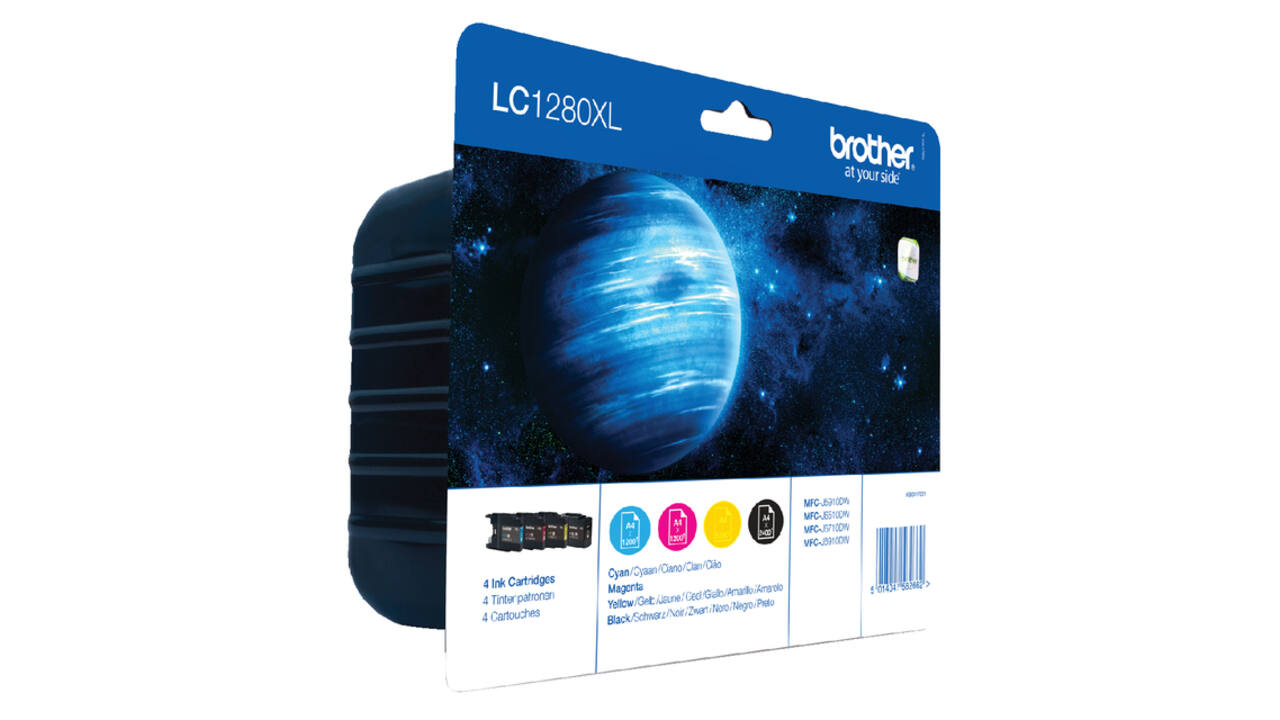 Inktcartridge Brother LC-1280XLVALBP zwart + 3 kleuren