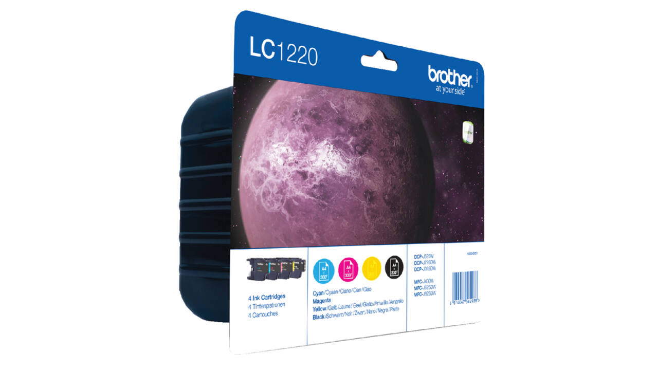 Inktcartridge Brother LC-1220VALBP zwart + 3 kleuren