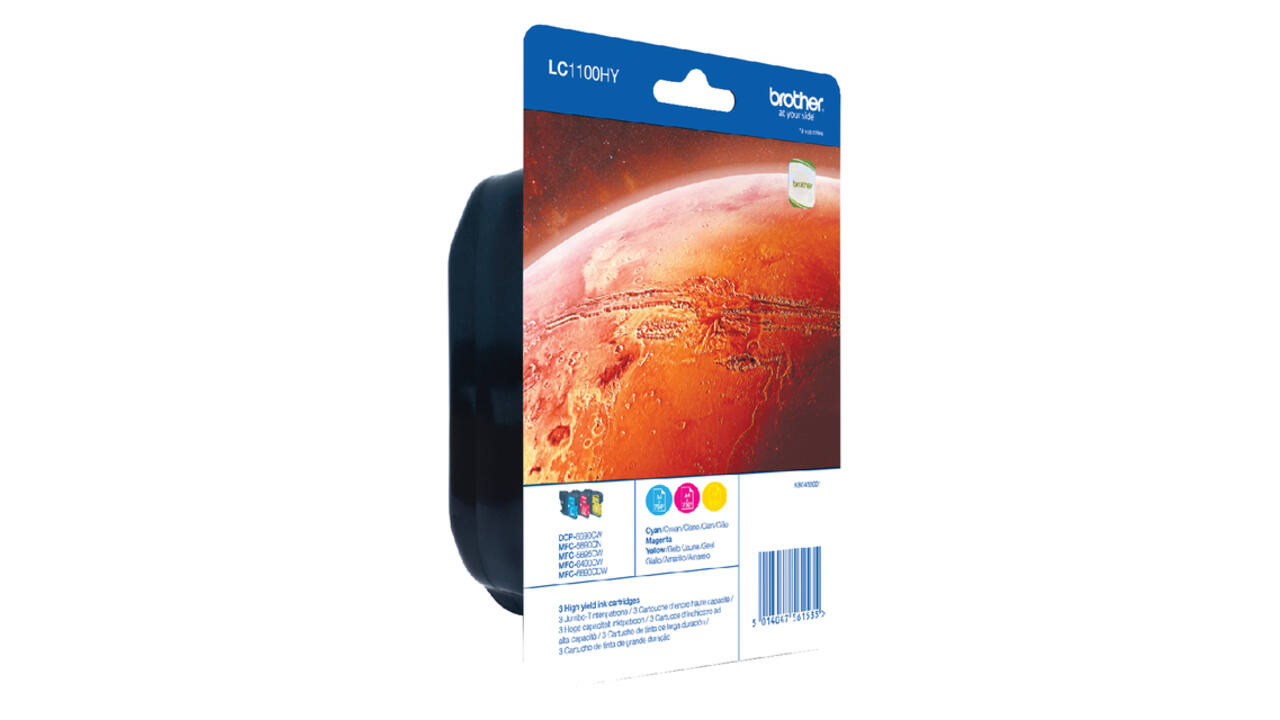 Inktcartridge Brother LC-1100VALBP zwart + 3 kleuren