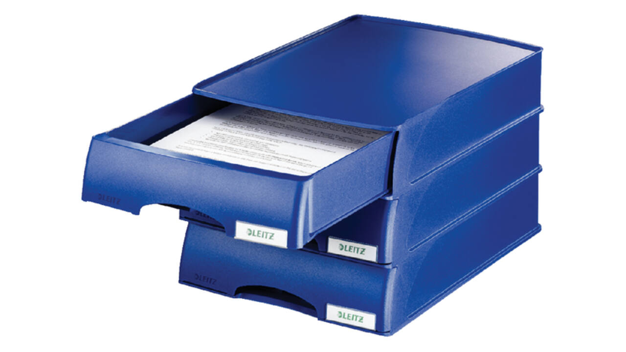 Brievenbak Leitz Plus met lade A4 maxi blauw