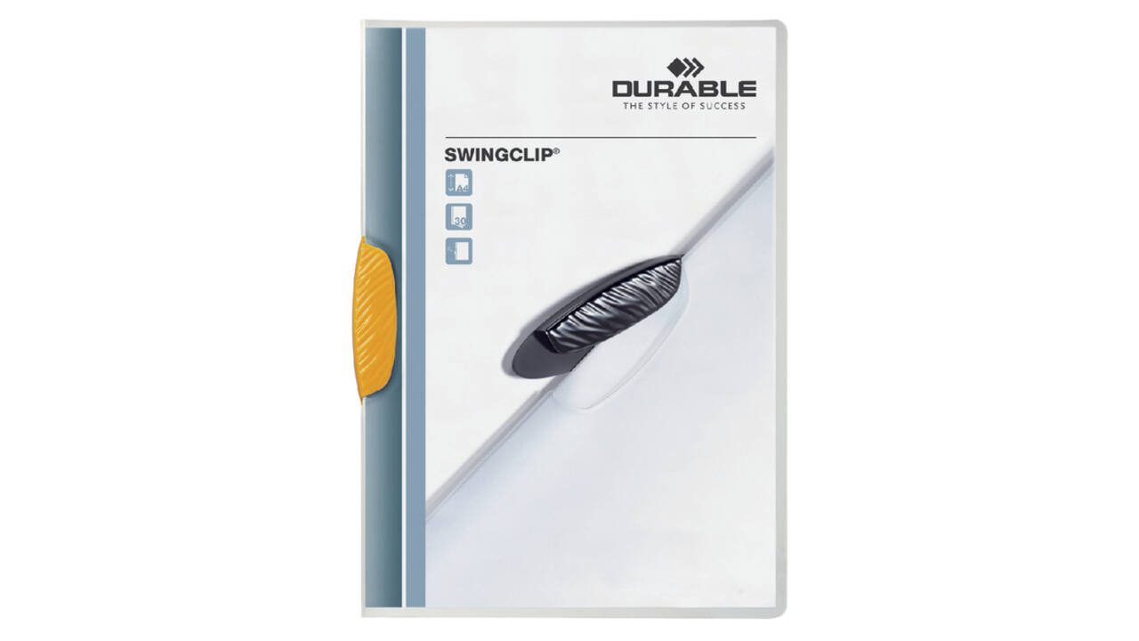 Klemmap Durable Swingclip 30 vellen geel