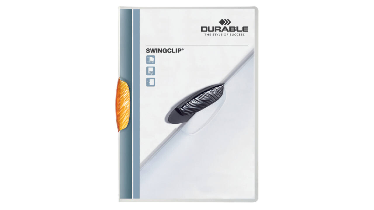 Klemmap Durable Swingclip 30 vellen oranje