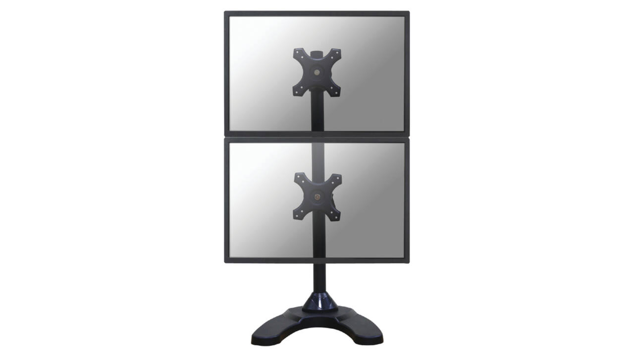 Monitorarm Neomounts D700DDV 2x10-27" verticaal op voet zwart