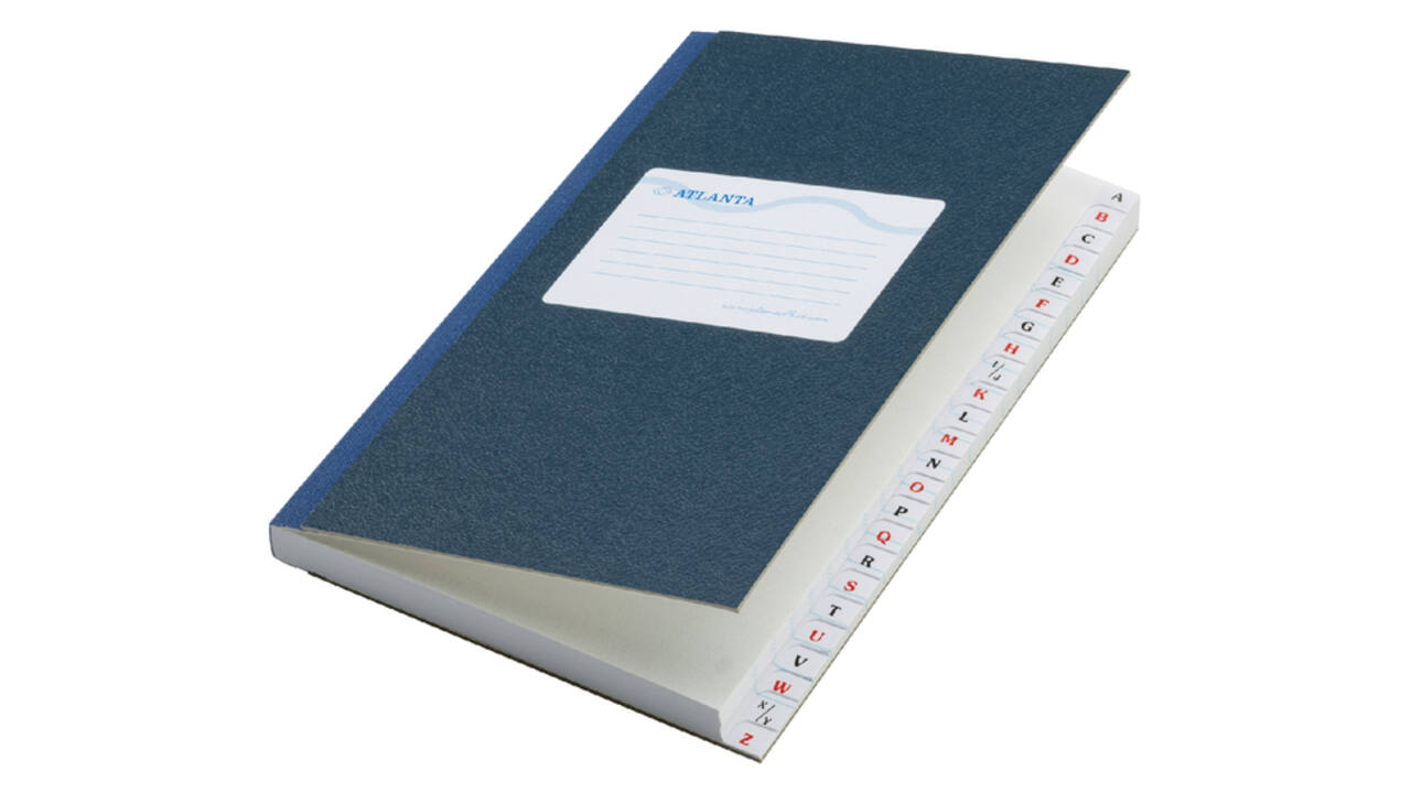 Register Djois Atlanta 165x105mm lijn 192blz met alfabet blauw