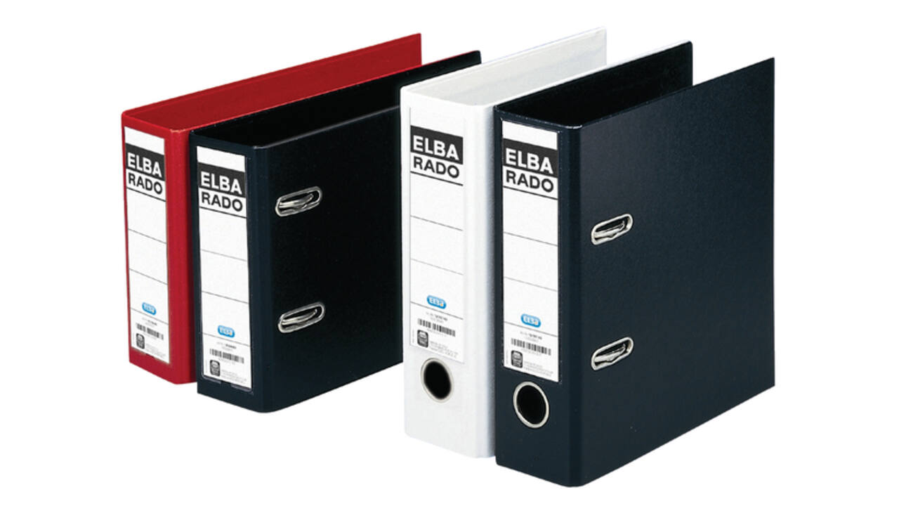 Ordner Elba Rado Plast A5 dwars 75mm pvc zwart