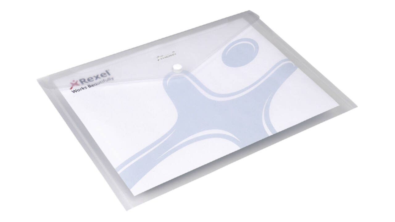 Enveloptas Rexel ice A4 transparant 5 stuks