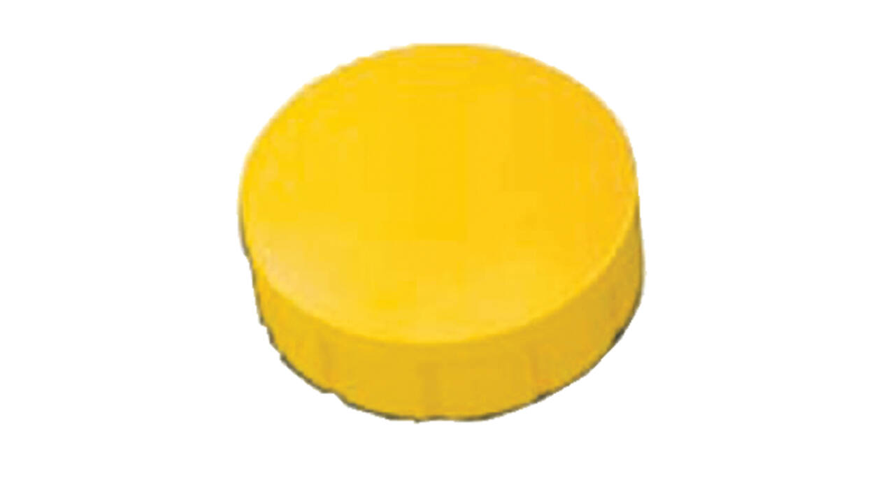 Magneet MAUL Solid 15mm 150gr geel 10 stuks