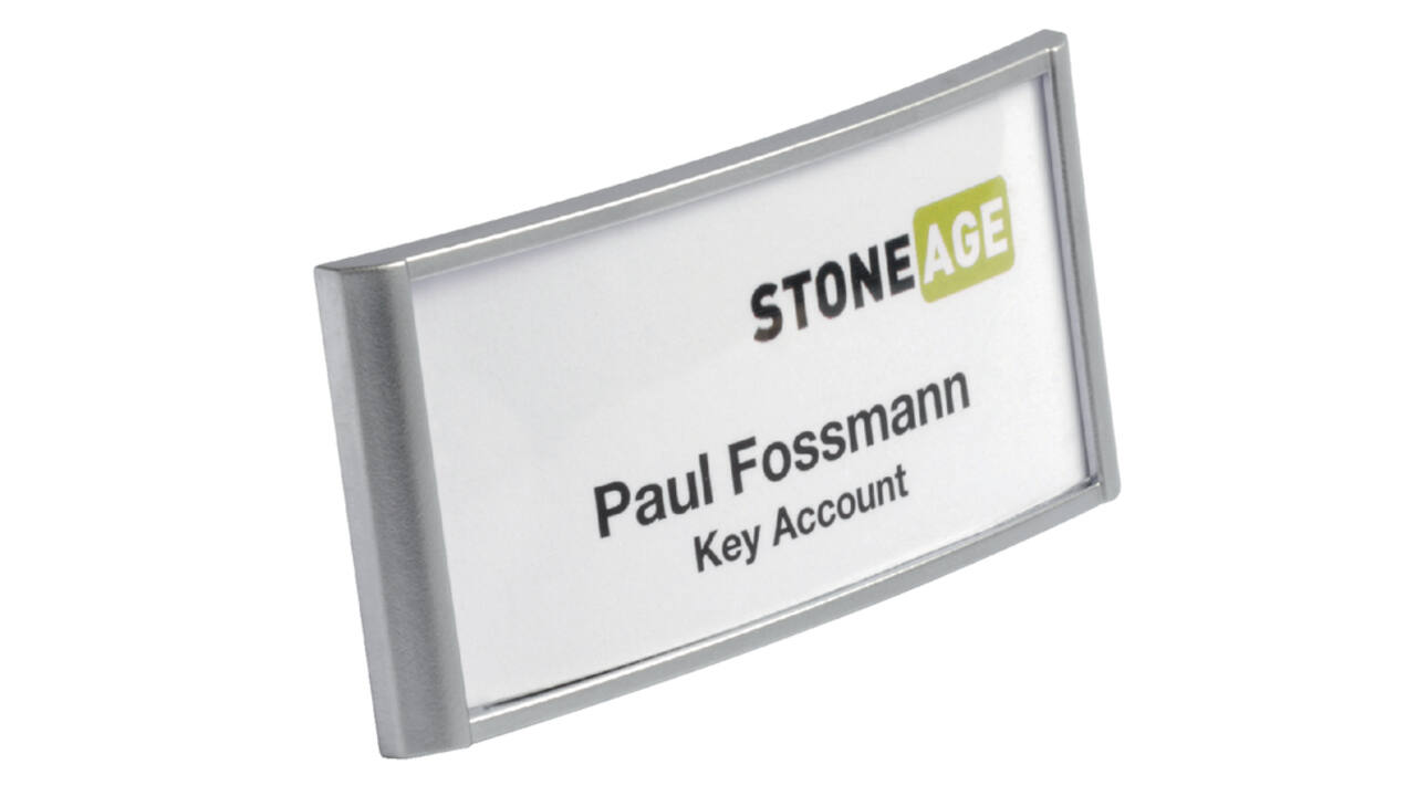 Badge Durable 8540 classic met magneet 30x65mm zilvergrijs
