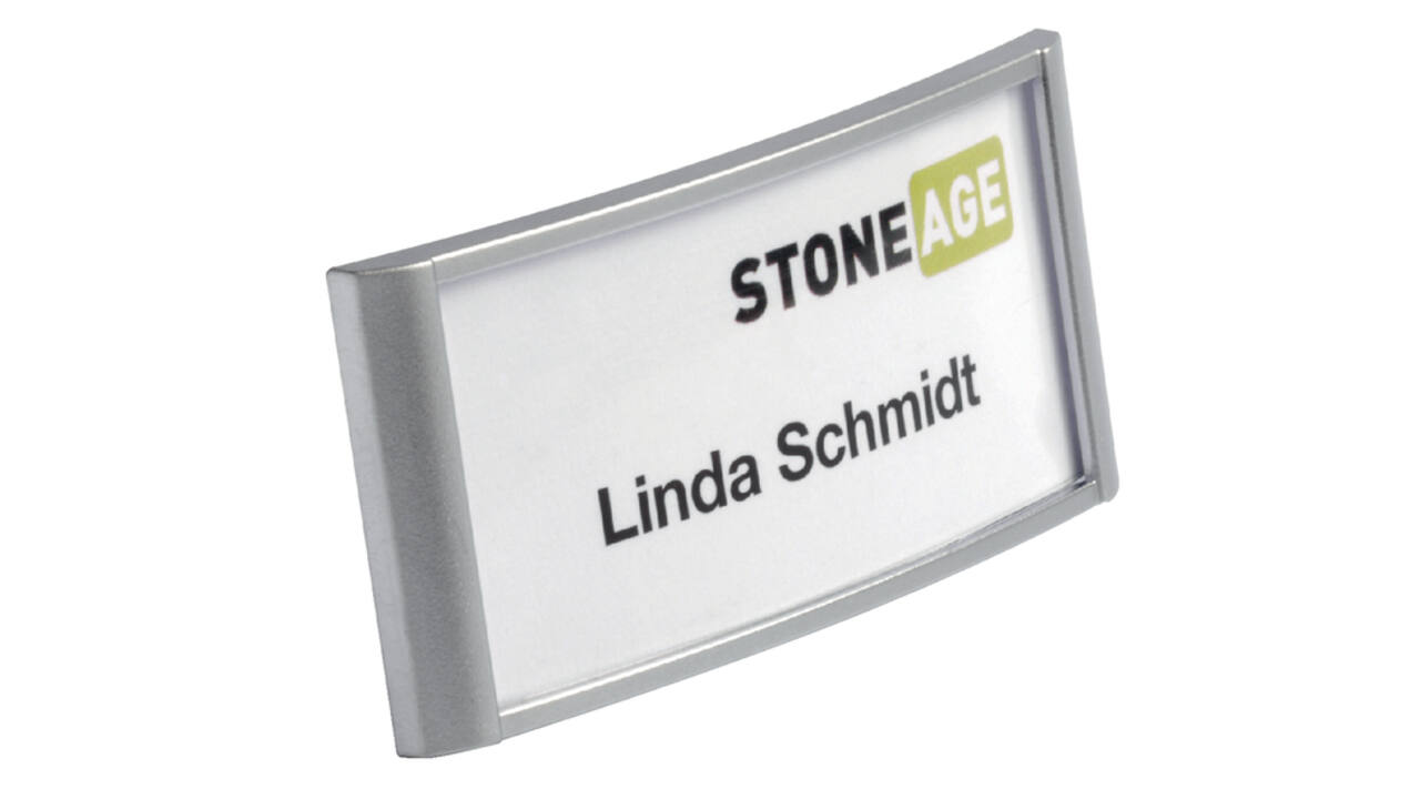 Badge Durable 8542 classic met magneet 34x74mm zilvergrijs