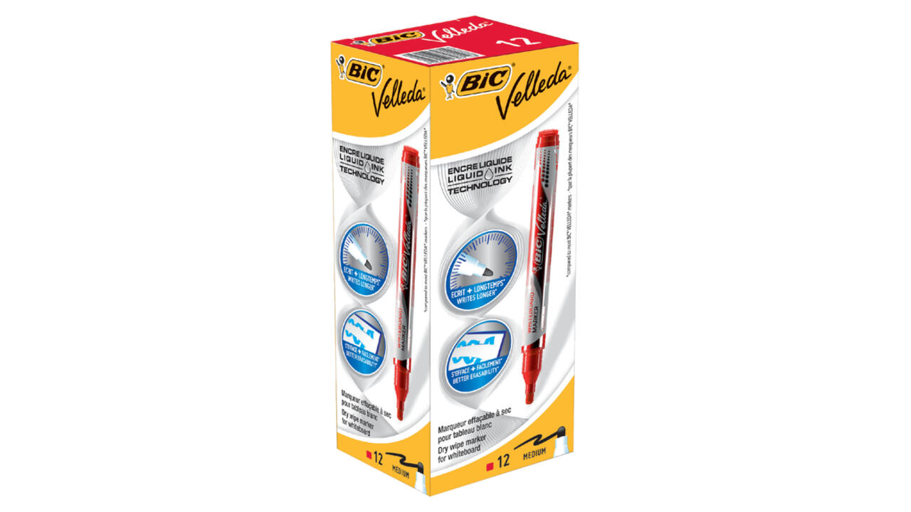 Whiteboardmarker Bic Velleda liquid rond medium rood