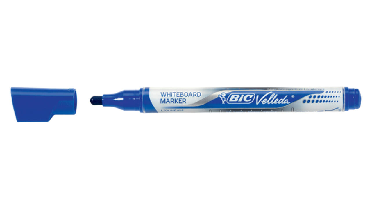 Whiteboardmarker Bic Velleda liquid rond medium blauw