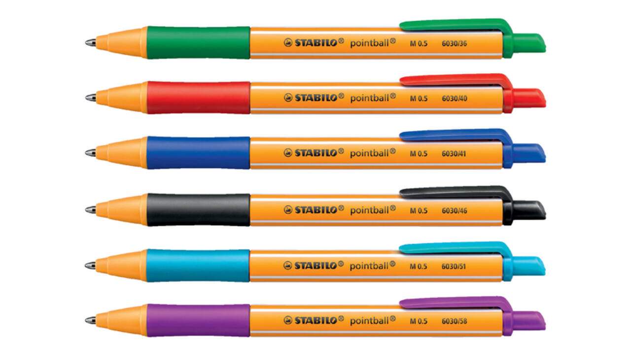 Balpen STABILO pointball 6030/40 medium rood