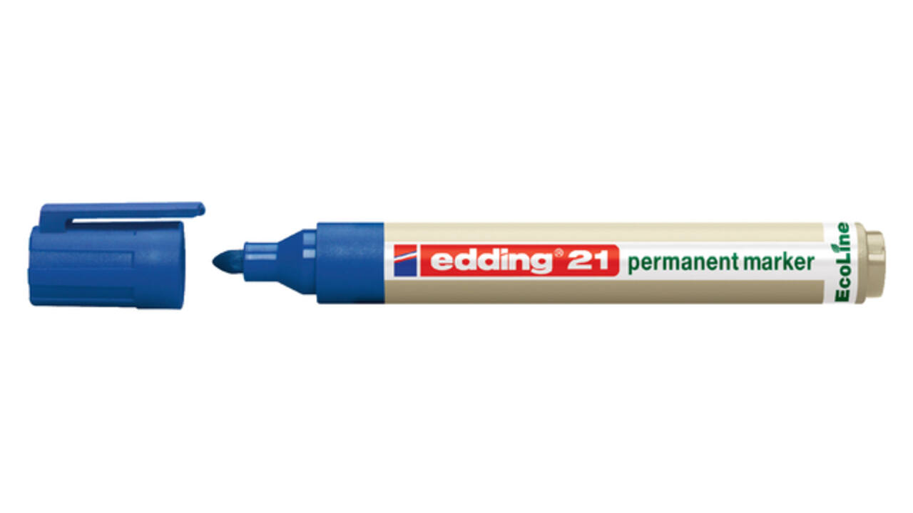 Viltstift edding 21 EcoLine rond blauw 1.5-3mm