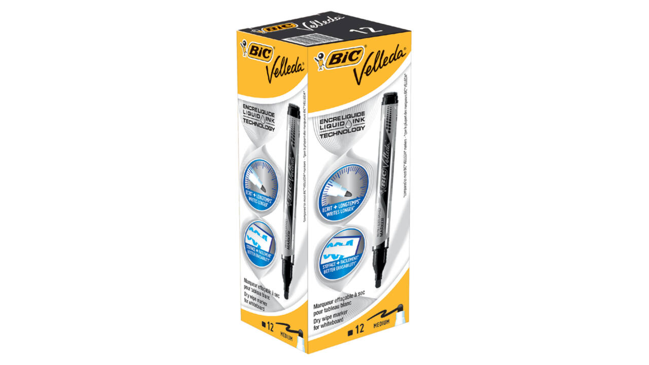 Whiteboardmarker Bic Velleda liquid rond medium zwart