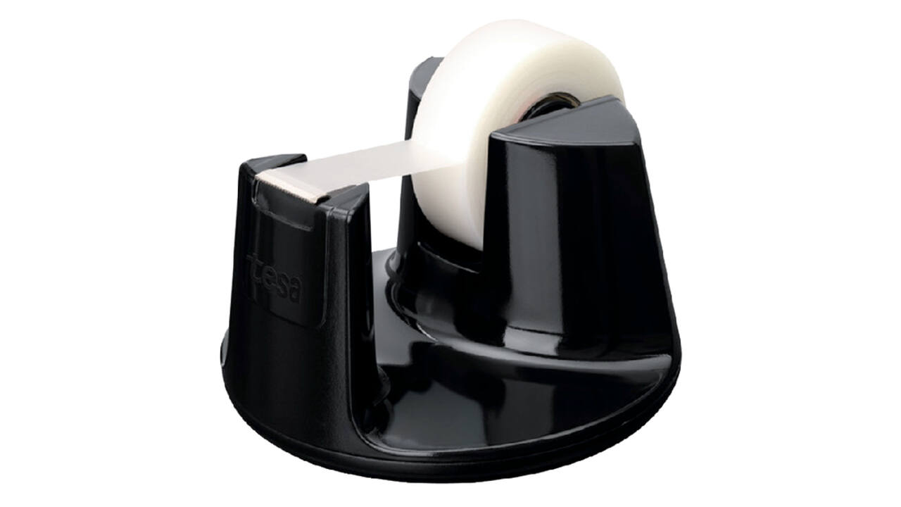 Plakbandhouder tesa Easy Cut® compact + 1 rol plakband invisible 33mx19mm zwart