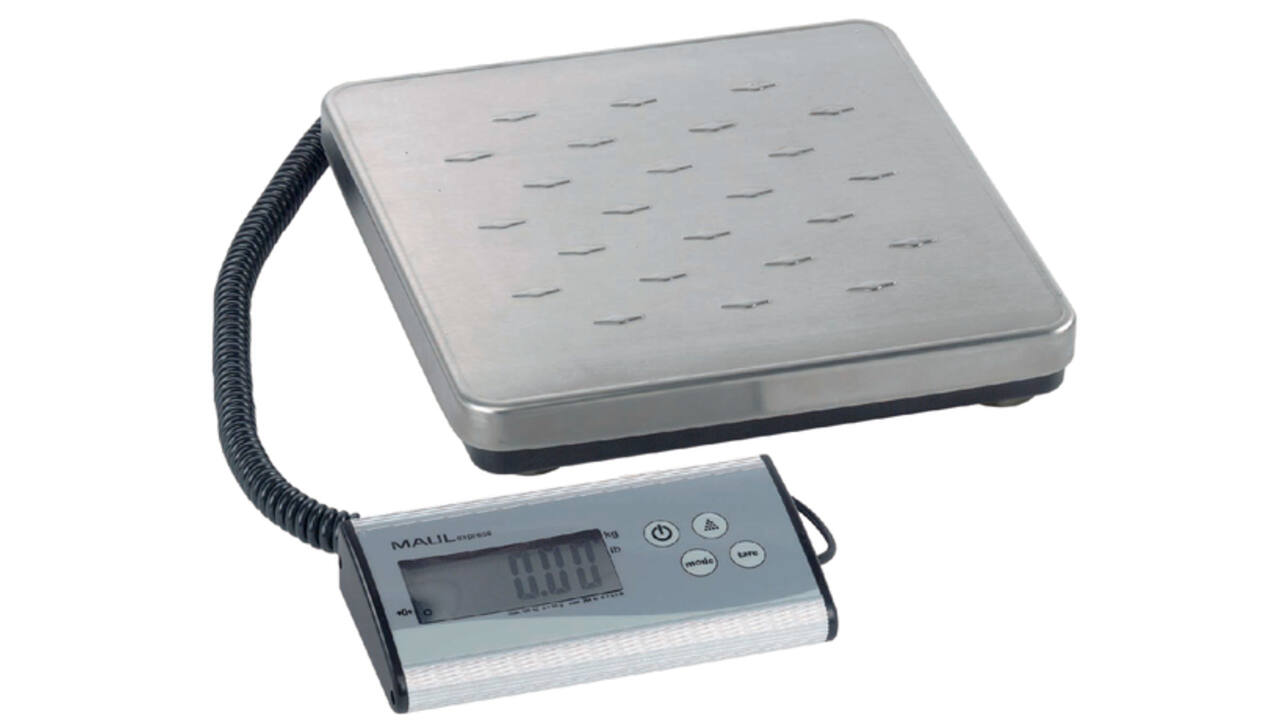 Pakketweger MAUL Cargo 120kg metalen plateau 27x27cm +9V batterij zilver