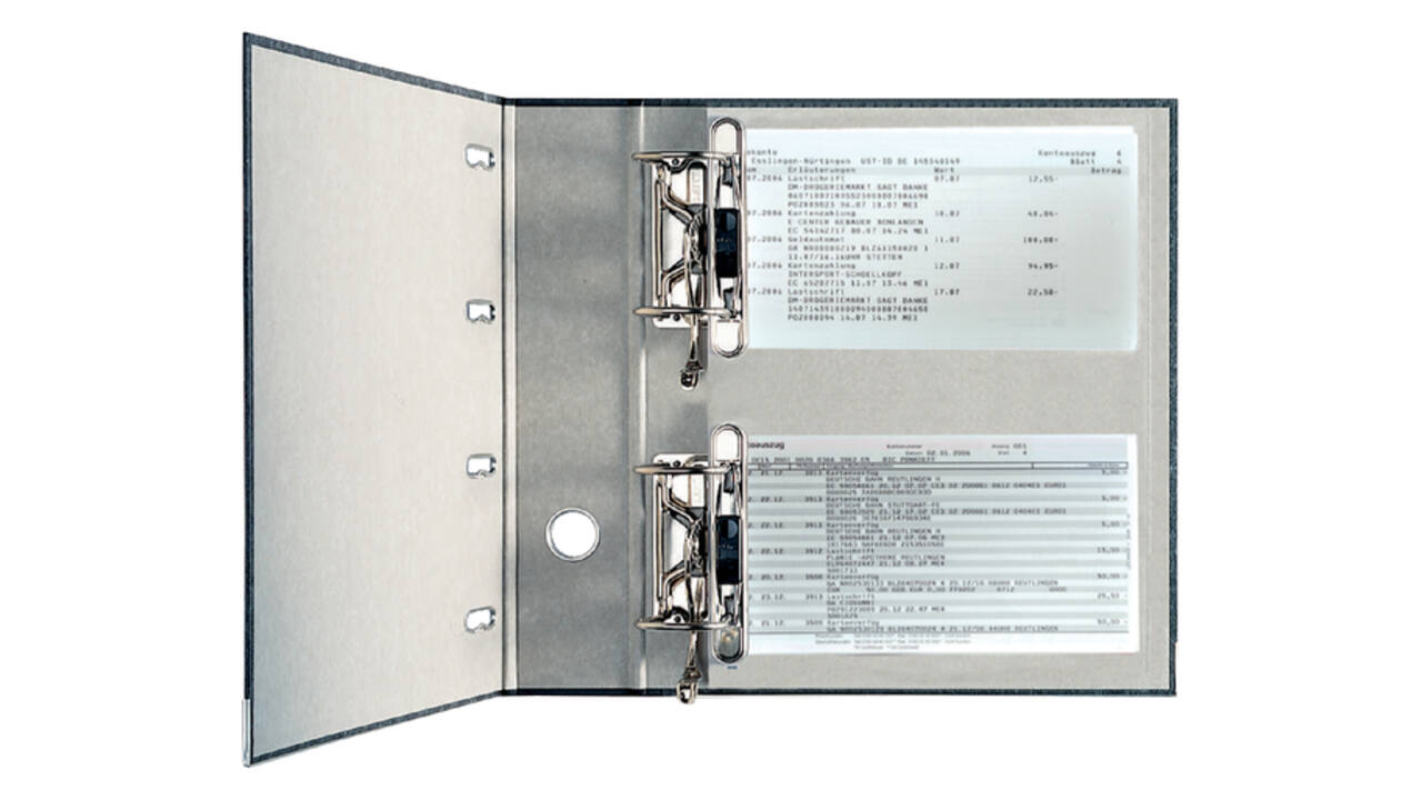 Ordner Leitz 1092 giro-bank met dubbele mechaniek 75mm karton A4 zwart
