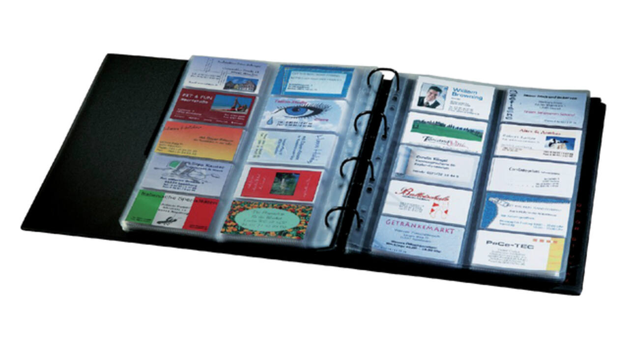 Visitekaartringband Sigel VZ301 voor 400 kaarten 90x58mm velvet zwart