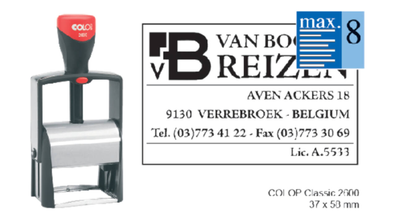 Tekststempel Colop Heavy Duty 2600 Classic Line personaliseerbaar