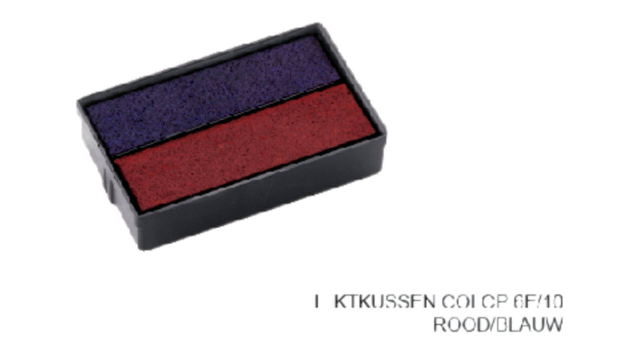 Stempelkussen Colop E/10/2 blauw en rood