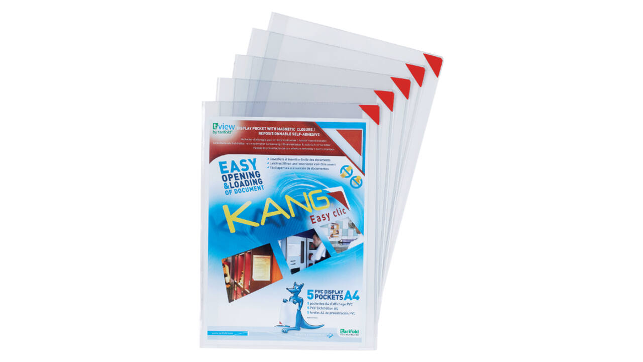 Presenteerhoes Djois Kang easy clic A4 herpositioneerbaar zelfklevend 5 stuks