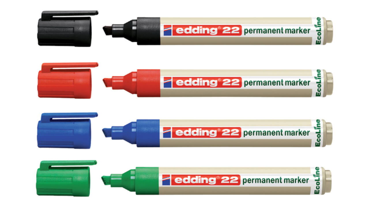Viltstift edding 22 EcoLine schuin zwart 1-5mm