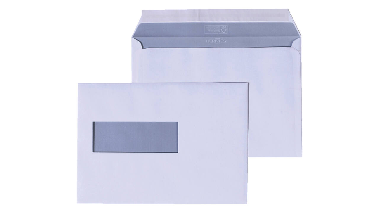 Envelop Hermes C5 162x229mm venster 4x11links 500 stuks