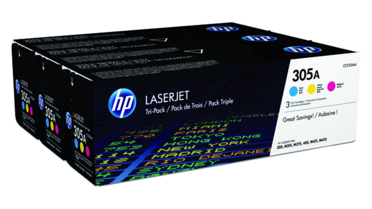 Tonercartridge HP CF370AM 305A 3 kleuren
