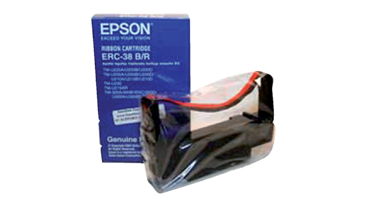 Lint Epson S015245 voor ERC38 nylon zwart/rood
