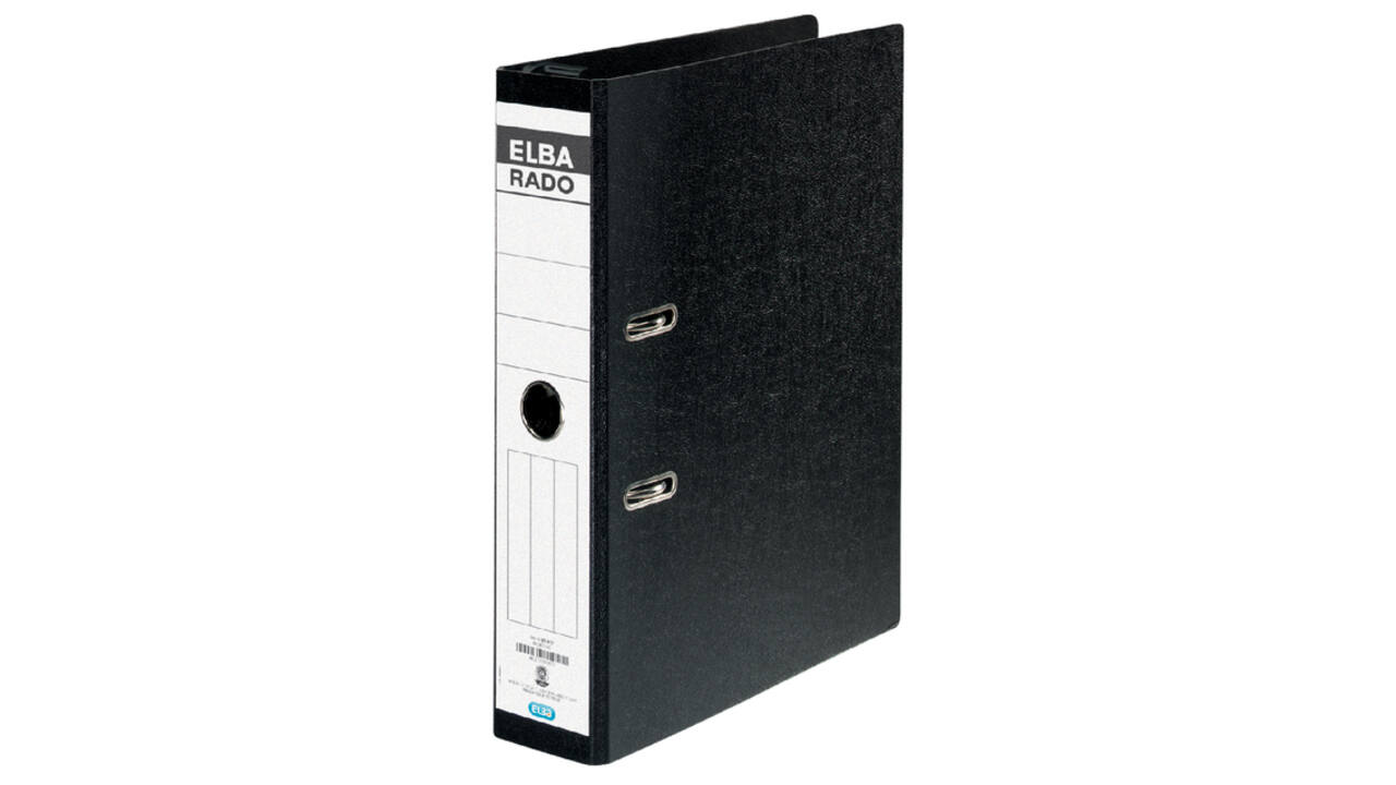 Hangordner Elba Rado 75mm karton zwart gewolkt