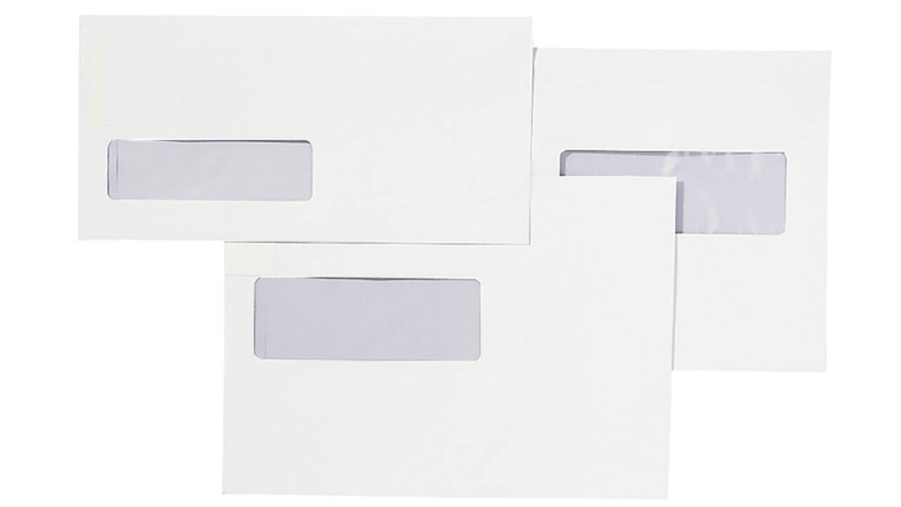Envelop Quantore 110x220mm venster 3x10cm rechts zelfklevend 25 stuks