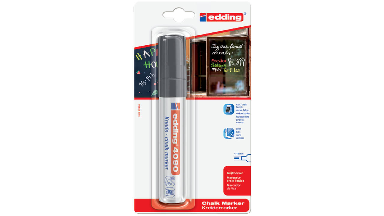 Krijtstift edding 4090 window schuin 4-15mmzwart bister à 1 stuk