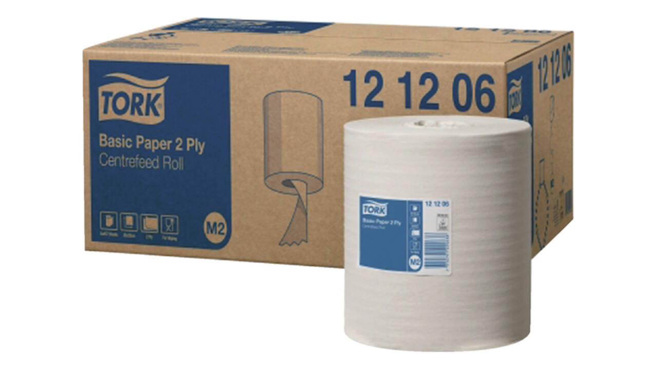 Poetspapier Tork M2 Basic Universal 2-laags 160m wit 121206