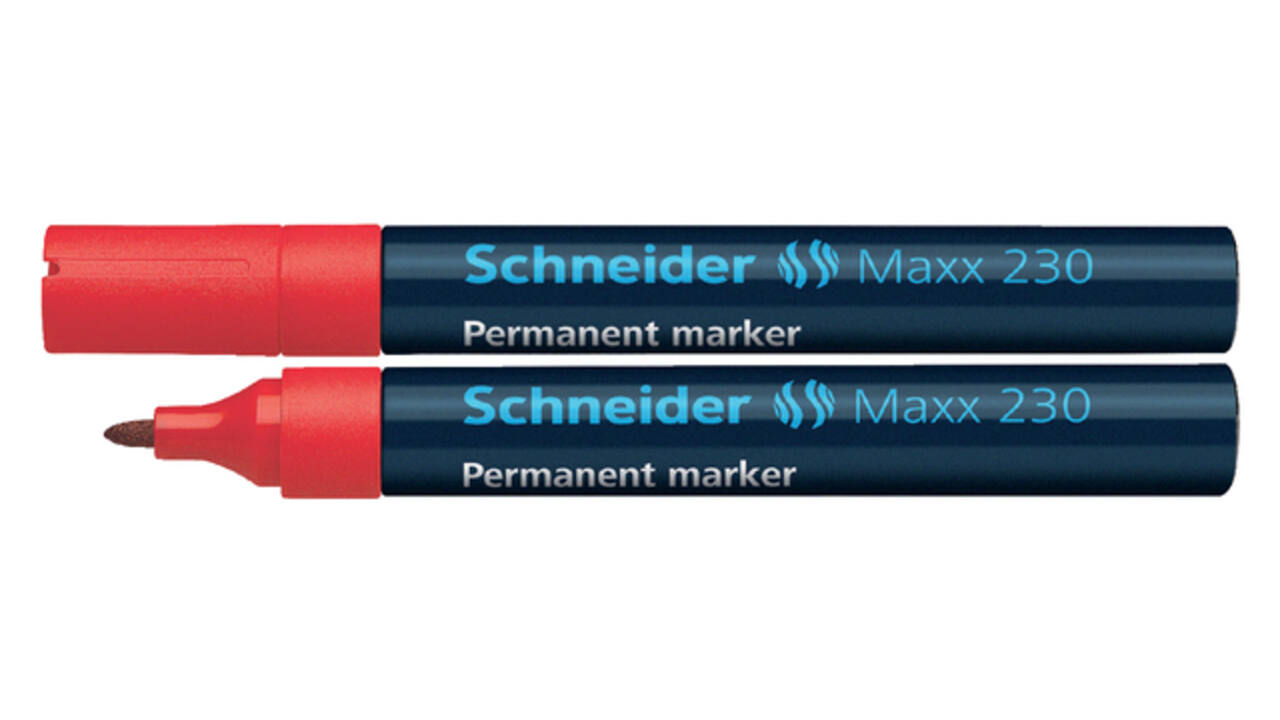 Permanent marker Schneider Maxx 230 rond 1-3mm rood