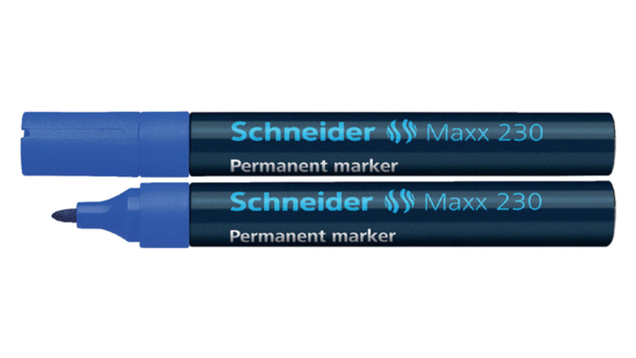 Permanent marker Schneider Maxx 230 rond 1-3mm blauw