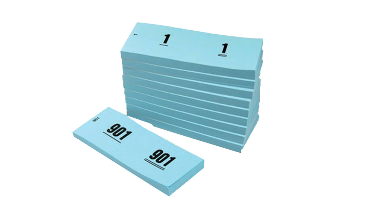 Nummerblok 42x105mm nummering 1-1000 blauw 10 stuks