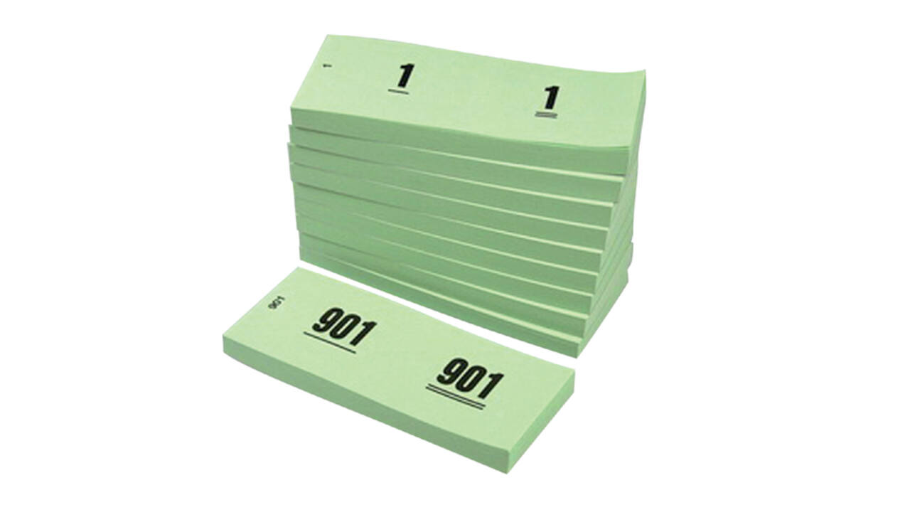 Nummerblok 42x105mm nummering 1-1000 groen 10 stuks