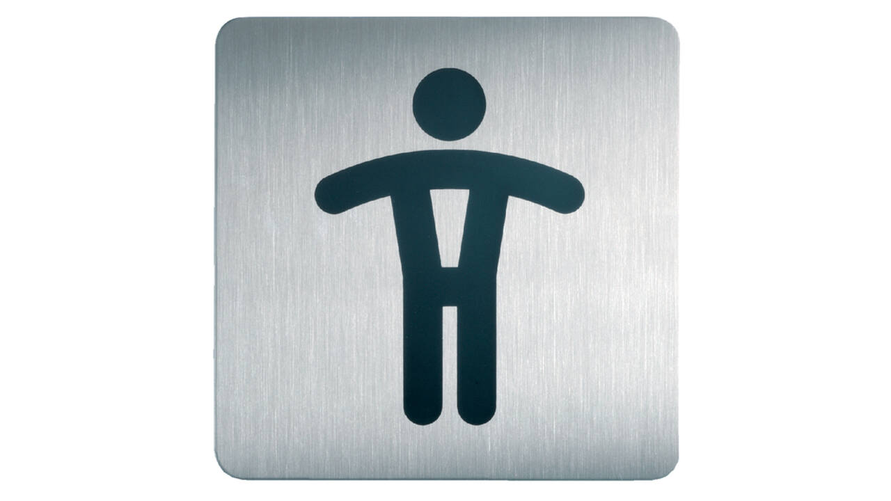 Infobord pictogram Durable 4954 vierkant wc heren 150mm