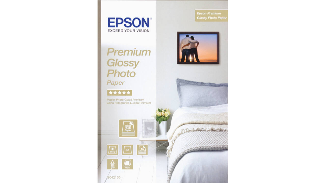 Inkjetpapier Epson S042155 A4 premium glans 225gr 15 vel