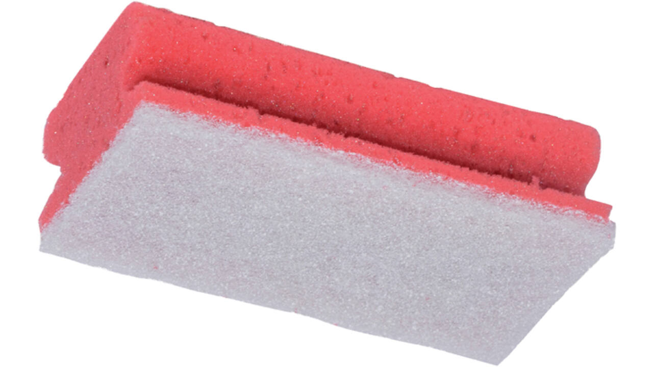 Schuurspons Cleaninq met greep 140x70x42mm rood/wit 5 stuks